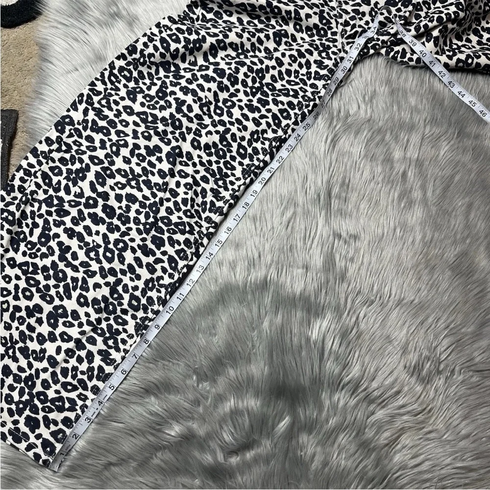 Zara Baggy Wide Leg Leopard Animal Print Jeans Cotton Size US 2